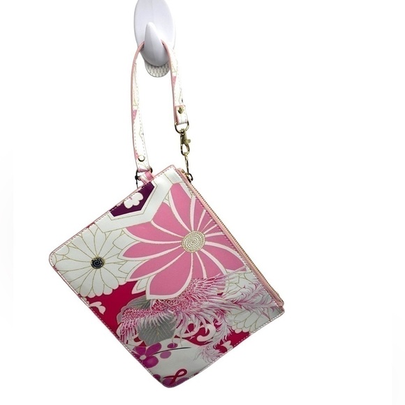 CHICO’S FLORAL PRINTED ZIP ACCESSORIES POUGH WRISTLET. - Picture 2 of 7